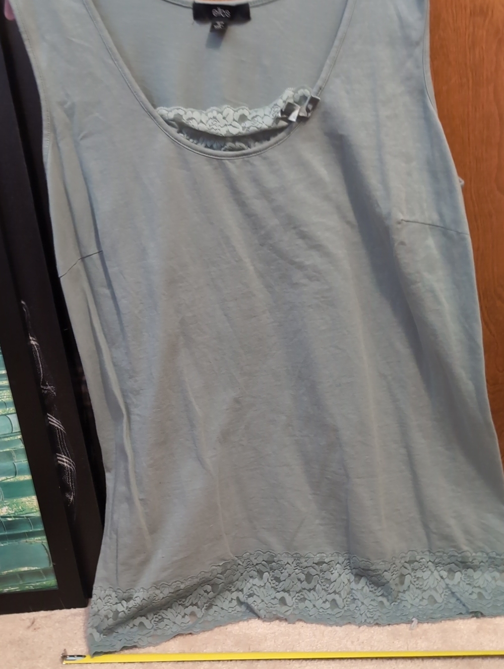 ellos Light Green Lace-Trim Camisole Top